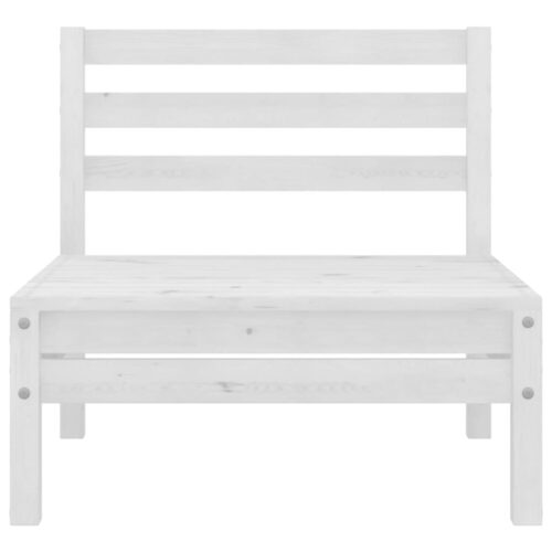 4-Piece Garden Lounge Set Pine Wood Outdoor Patio Furniture White - Image 6