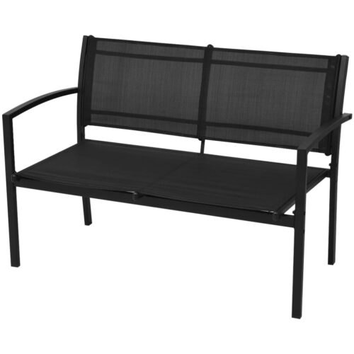 4-Piece Garden Lounge Set Textilene Black - Image 5