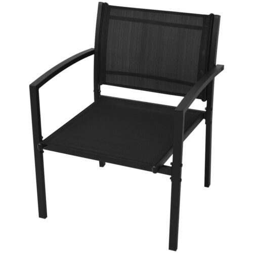 4-Piece Garden Lounge Set Textilene Black - Image 6