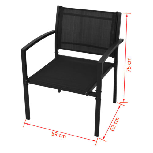 4-Piece Garden Lounge Set Textilene Black - Image 7