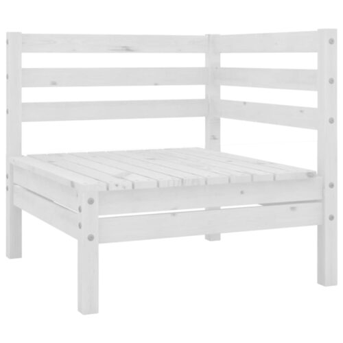 4-Piece Garden Lounge Set White Wood Timber Outdoor Patio Furniture Pine - Image 3