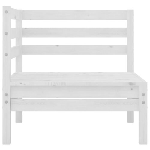 4-Piece Garden Lounge Set White Wood Timber Outdoor Patio Furniture Pine - Image 4