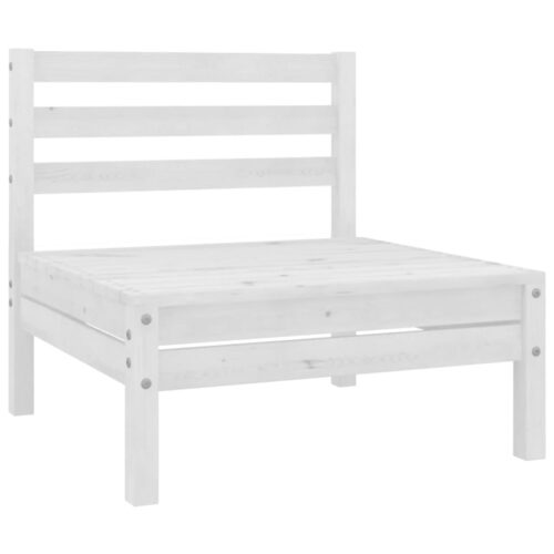4-Piece Garden Lounge Set White Wood Timber Outdoor Patio Furniture Pine - Image 7