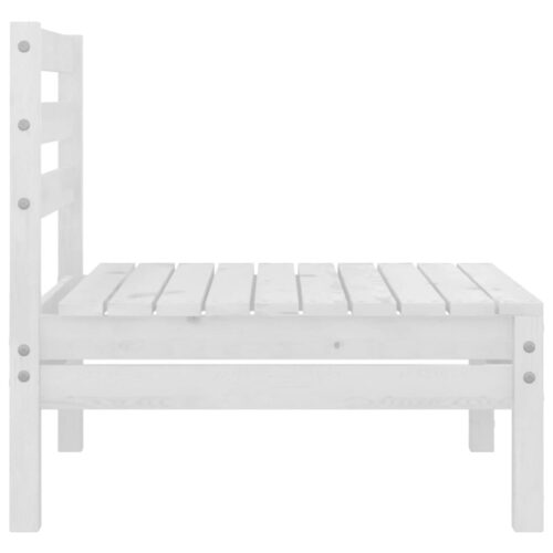4-Piece Garden Lounge Set White Wood Timber Outdoor Patio Furniture Pine - Image 9