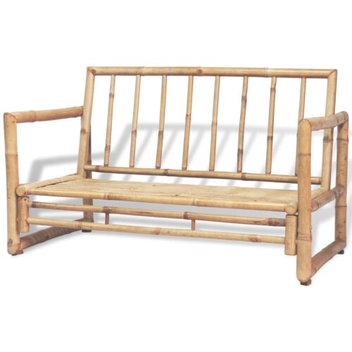 4-Piece Garden Lounge Set with Cushions Bamboo - Image 4
