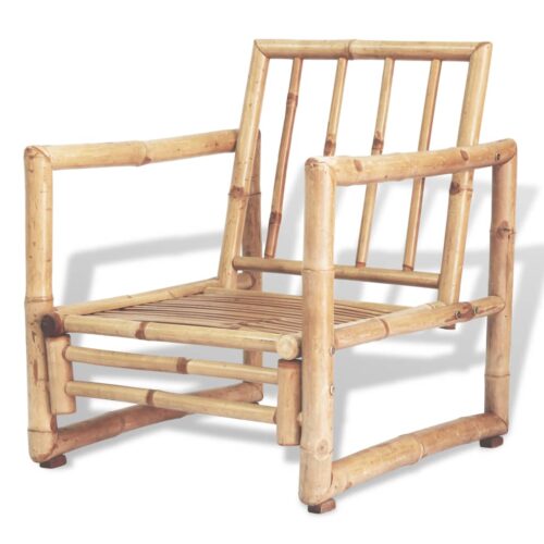 4-Piece Garden Lounge Set with Cushions Bamboo - Image 7