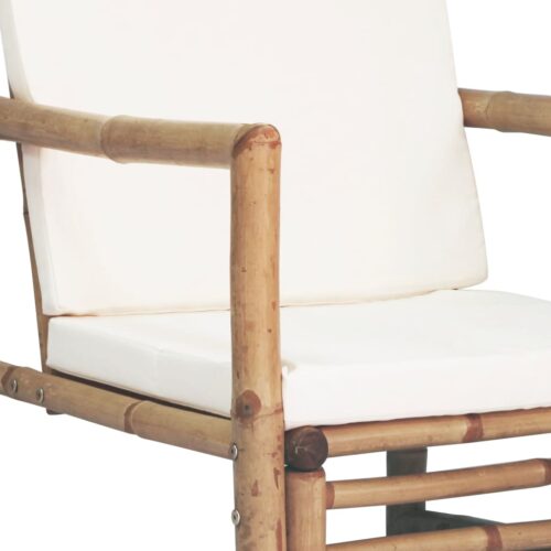 4-Piece Garden Lounge Set with Cushions Bamboo - Image 8