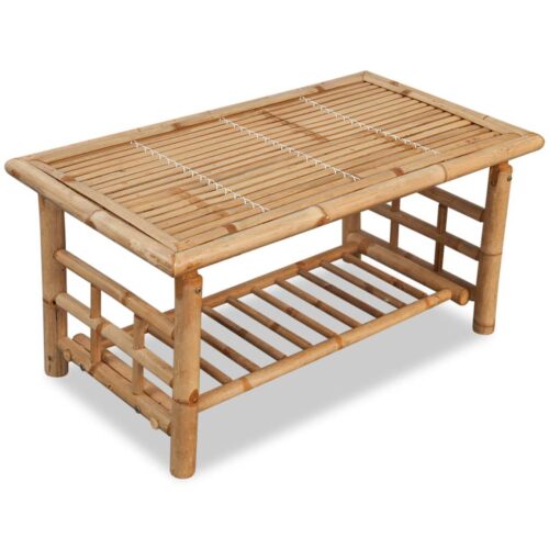 4-Piece Garden Lounge Set with Cushions Bamboo - Image 9