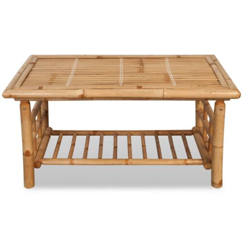 4-Piece Garden Lounge Set with Cushions Bamboo - Image 10
