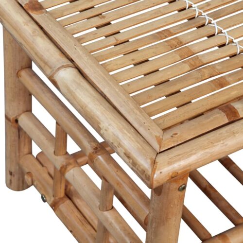 4-Piece Garden Lounge Set with Cushions Bamboo - Image 11