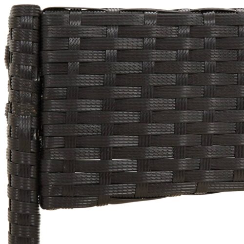 4-Piece Garden Lounge Set with Cushions Black Poly Rattan Wicker Outdoor Patio Furniture - Image 6