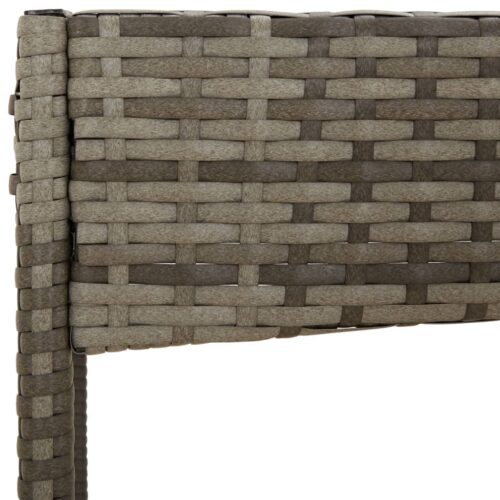 4-Piece Garden Lounge Set with Cushions Grey Poly Rattan Wicker Outdoor Patio Furniture - Image 6