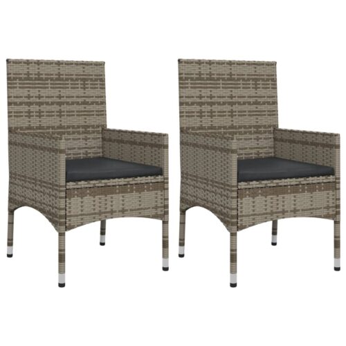 4-Piece Garden Lounge Set with Cushions Grey Poly Rattan Wicker Outdoor Patio Furniture - Image 7