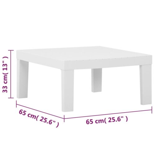 4-Piece Garden Lounge Set with Cushions Plastic White - Image 10