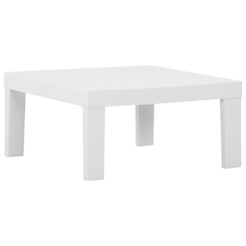4-Piece Garden Lounge Set with Cushions Plastic White - Image 4