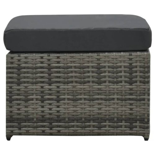 4-Piece Garden Lounge Set with Cushions Poly Rattan Wicker Outdoor Patio Furniture Anthracite - Image 8