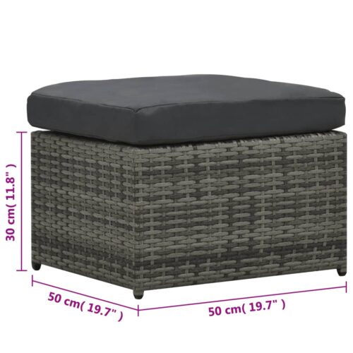 4-Piece Garden Lounge Set with Cushions Poly Rattan Wicker Outdoor Patio Furniture Anthracite - Image 10