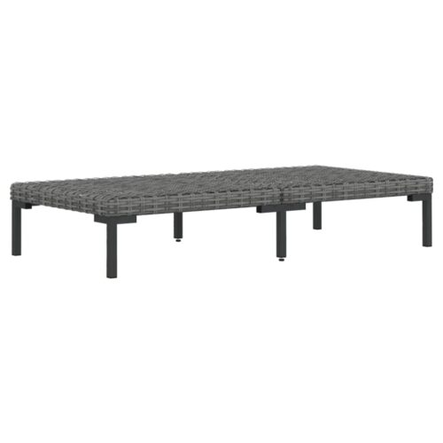 4-Piece Garden Lounge Set with Cushions Poly Rattan Wicker Outdoor Patio Furniture Dark Grey - Image 7