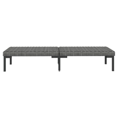 4-Piece Garden Lounge Set with Cushions Poly Rattan Wicker Outdoor Patio Furniture Dark Grey - Image 8