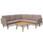 4-Piece Garden Lounge Set with Cushions Poly Rattan Wicker Outdoor Patio Furniture Grey