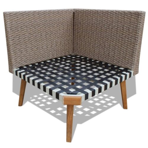 4-Piece Garden Lounge Set with Cushions Poly Rattan Wicker Outdoor Patio Furniture Grey - Image 7