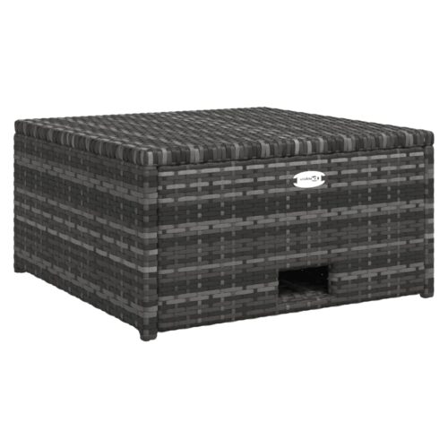 4-Piece Garden Lounge Set with Cushions Poly Rattan Wicker Outdoor Patio Furniture Grey - Image 10