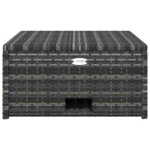4-Piece Garden Lounge Set with Cushions Poly Rattan Wicker Outdoor Patio Furniture Grey - Image 11