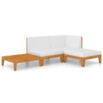 4-Piece Garden Lounge Set with Cushions Acacia Wood Timber Outdoor Patio Furniture