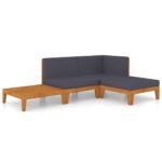 4-Piece Garden Lounge Set with Cushions Acacia Wood Timber Outdoor Patio Furniture
