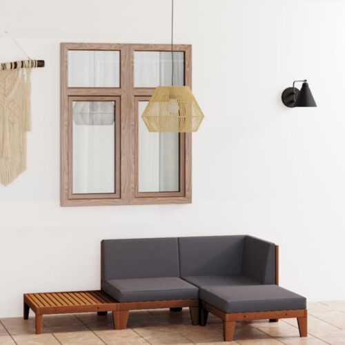 4-Piece Garden Lounge Set with Cushions Acacia Wood Timber Outdoor Patio Furniture - Image 2