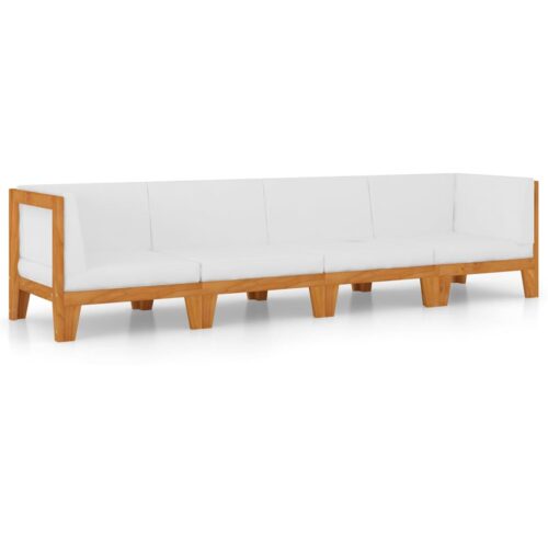 4-Piece Garden Lounge Set with Cushions Acacia Wood Timber Outdoor Patio Furniture
