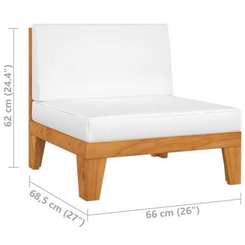 4-Piece Garden Lounge Set with Cushions Acacia Wood Timber Outdoor Patio Furniture - Image 9