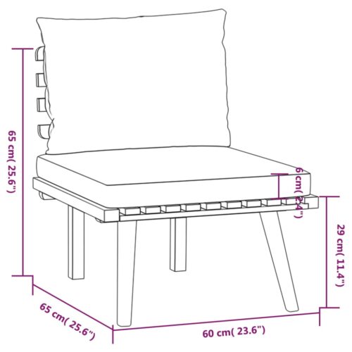 4-Piece Garden Lounge Set with Cushions Acacia Wood Timber Outdoor Patio Furniture - Image 6