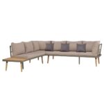 4-Piece Garden Lounge Set with Cushions Acacia Wood Timber Outdoor Patio Furniture Brown