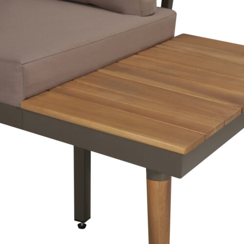 4-Piece Garden Lounge Set with Cushions Acacia Wood Timber Outdoor Patio Furniture Brown - Image 3
