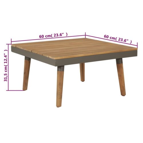 4-Piece Garden Lounge Set with Cushions Acacia Wood Timber Outdoor Patio Furniture Brown - Image 8