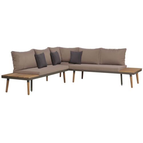 4-Piece Garden Lounge Set with Cushions Acacia Wood Timber Outdoor Patio Furniture Brown - Image 8