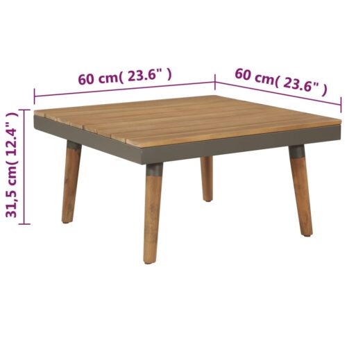 4-Piece Garden Lounge Set with Cushions Acacia Wood Timber Outdoor Patio Furniture Brown - Image 3