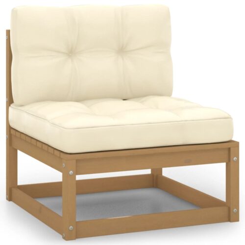 4-Piece Garden Lounge Set with Cushions Pine Wood Outdoor Patio Furniture - Image 4