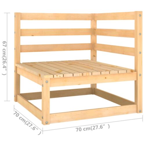 4-Piece Garden Lounge Set with Cushions Pine Wood Outdoor Patio Furniture - Image 10