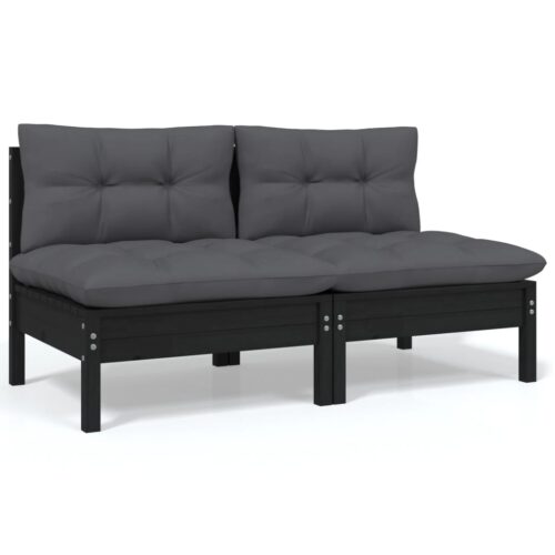 4-Piece Garden Lounge Set with Cushions Pine Wood Outdoor Patio Furniture - Image 5