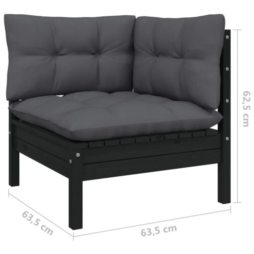4-Piece Garden Lounge Set with Cushions Pine Wood Outdoor Patio Furniture - Image 6
