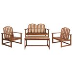 4-Piece Outdoor Lounge Set Acacia Wood Timber Outdoor Patio Furniture