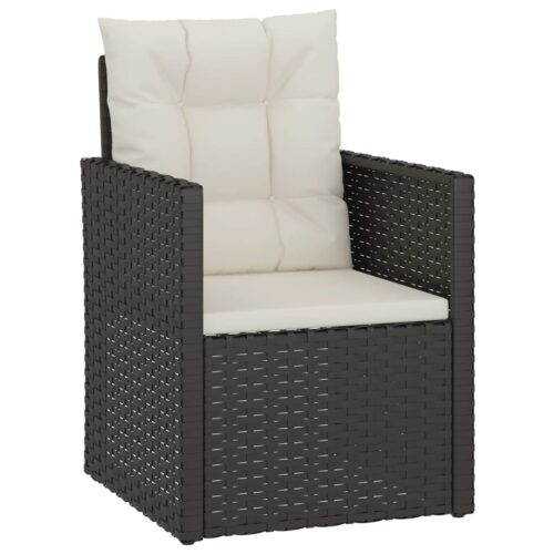 4 Piece Outdoor Lounge Set with Cushions Poly Rattan Black - Image 3