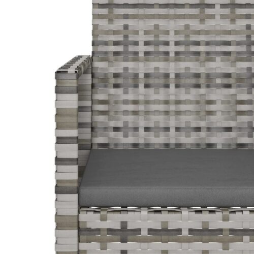 4-Piece Outdoor Lounge Set with Cushions Poly Rattan Wicker Outdoor Patio Furniture Grey - Image 6