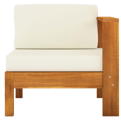 4-Seater Garden Sofa with Cream White Cushions Acacia Wood Timber Outdoor Patio Furniture - Image 9