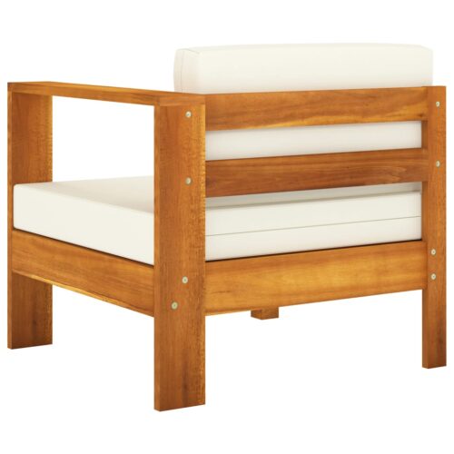 4-Seater Garden Sofa with Cream White Cushions Acacia Wood Timber Outdoor Patio Furniture - Image 10