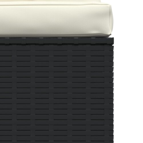4-Seater Sofa with Cushions Black Poly Rattan Wicker Outdoor Patio Furniture - Image 7