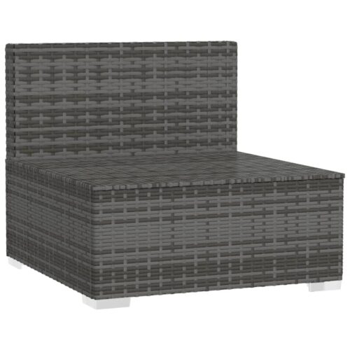 4-Seater Sofa with Cushions Grey Poly Rattan Wicker Outdoor Patio Furniture - Image 4