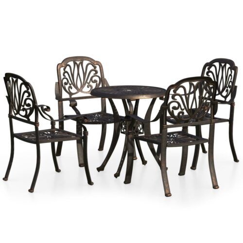 5-Piece Bistro Set Cast Aluminium Bronze